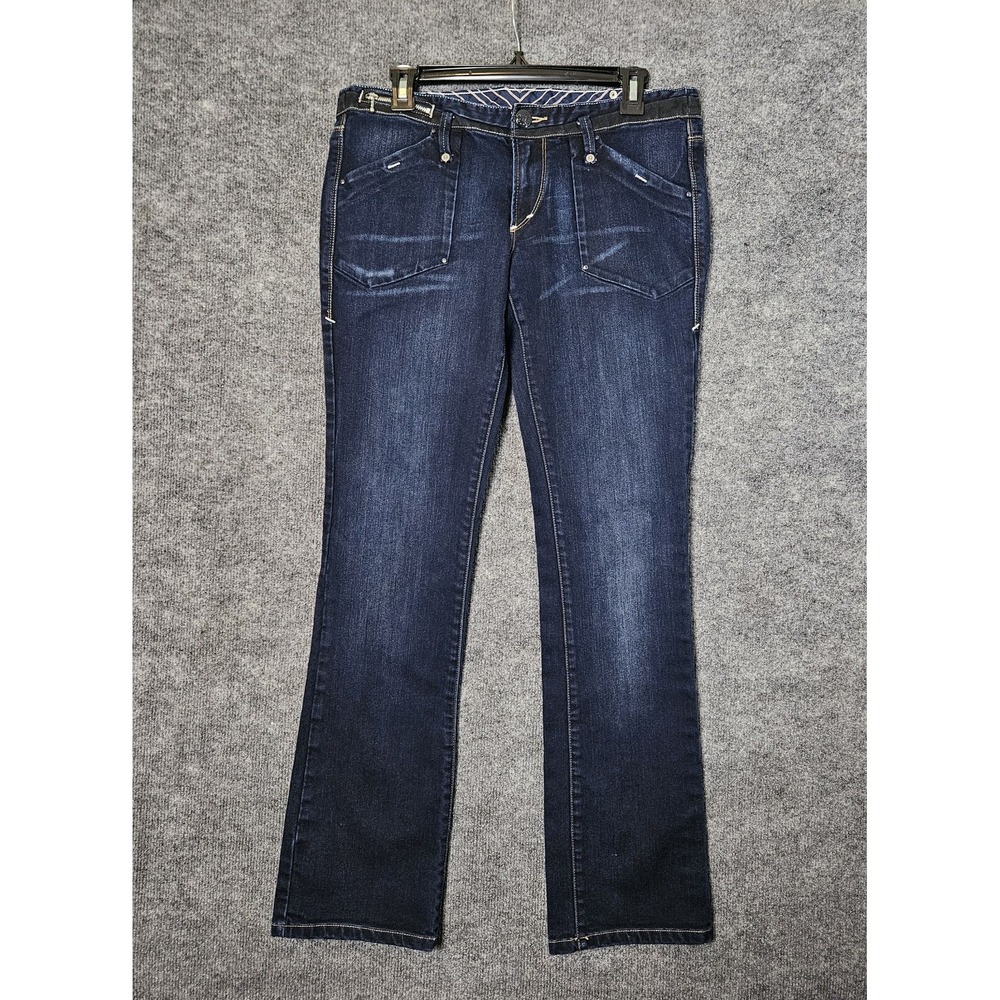 Vtg Armani Exchange AX Jeans Womens 10 Reg Boot Cut Rivets Slant Pocket Lo Rise